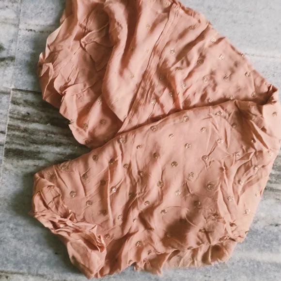 Light peach Pure chiffon sequin motif fabric /saree - Picture 5 of 5